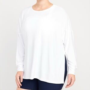 Old Navy White CloudMotion Tunic, XXL, Sweat-Wicking Workout Casual Shirt